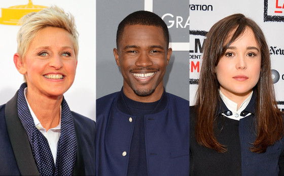 Ellen Degeneres, Frank Ocean, Ellen Page Ellen Degeneres, Frank Ocean, Ellen Page